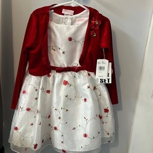 Girls 2 Piece Holiday Dress